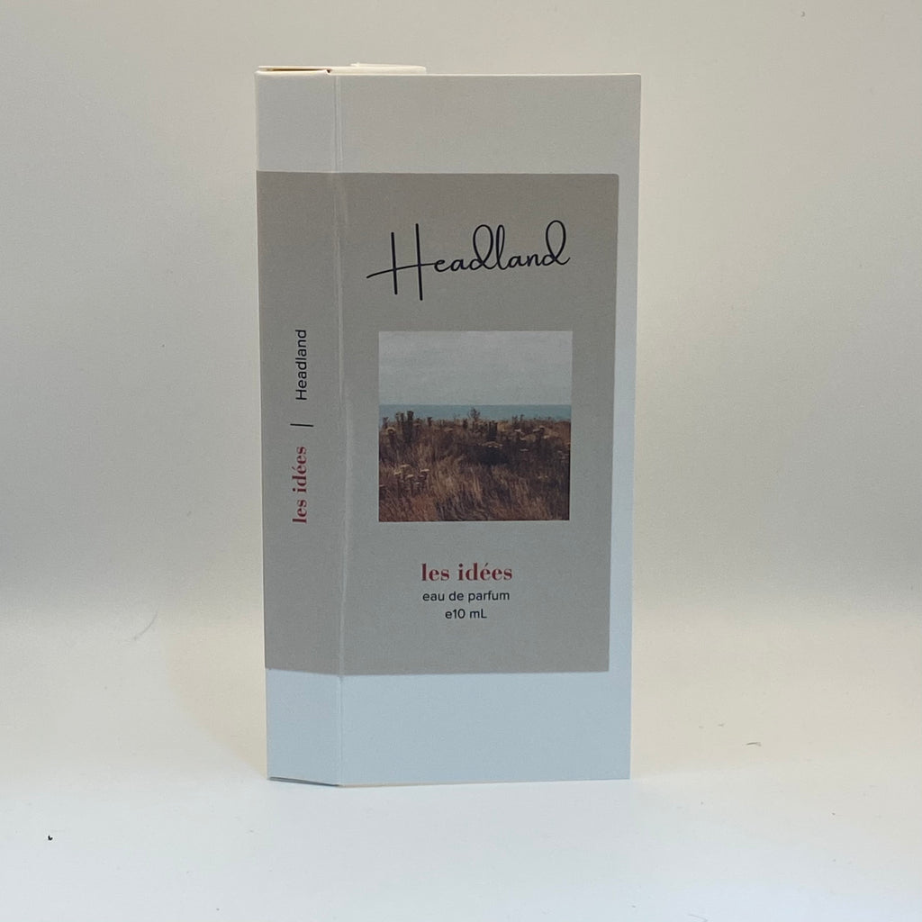 Headland perfume box with a scenic image on a white background