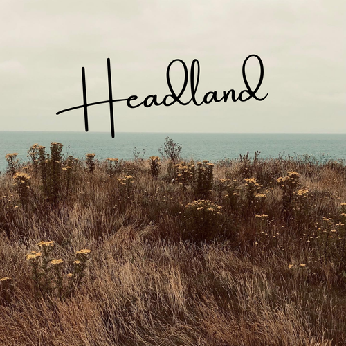 Scenic view of a coastal landscape with 'Headland' text overlay artwork for Les Idees Parfums Eau de Parfum